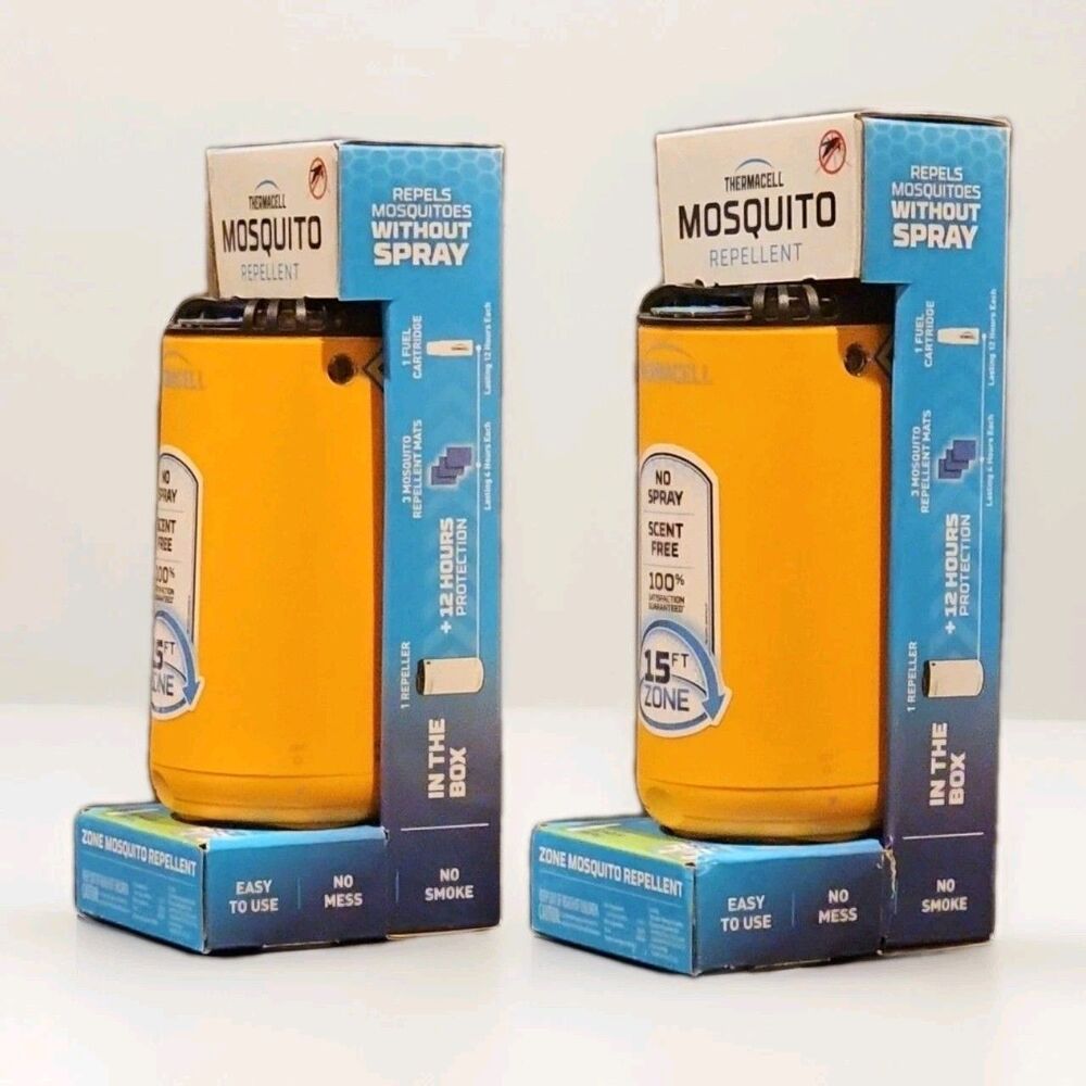 Thermacell Patio Shield Mosquito Repeller, Citrus Yellow, No Spray Set of 2 - Picture 2 of 5